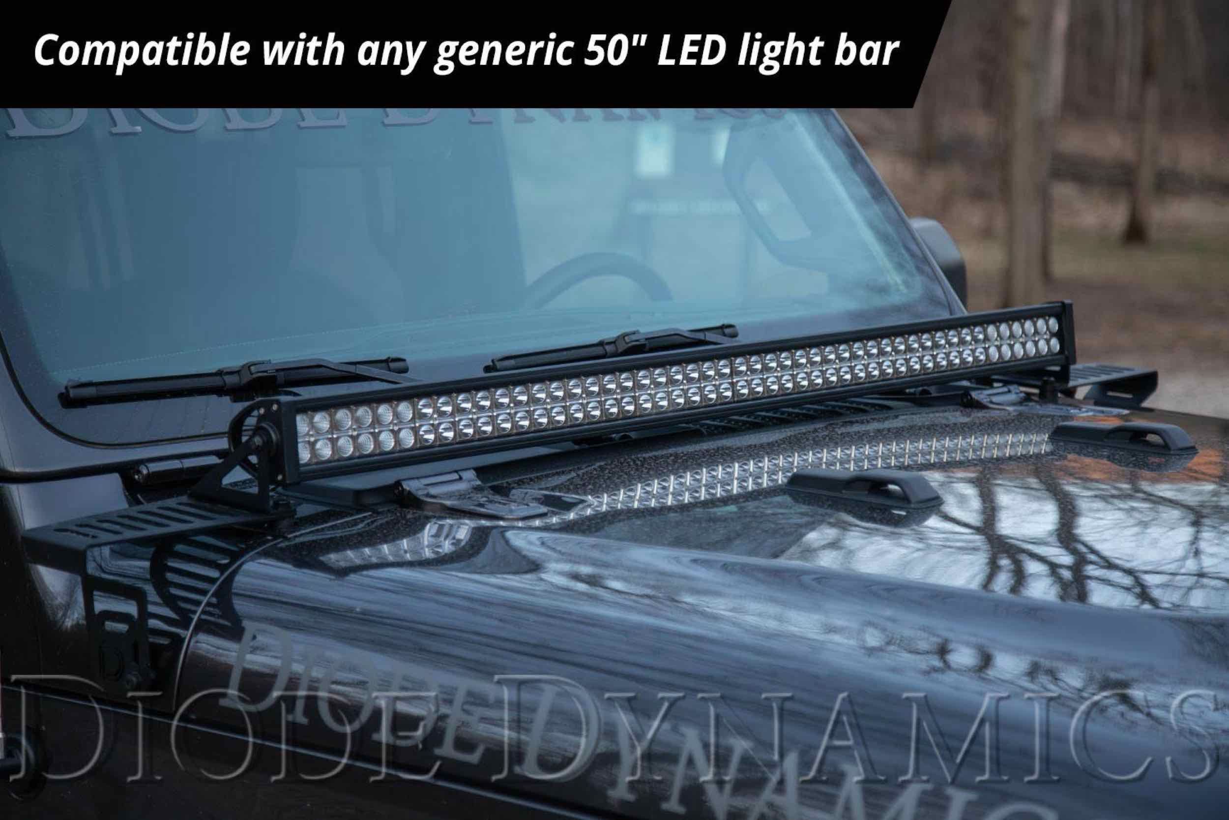 Diode Dynamics Hood Mount LED Light Bar Wrangler JL TRS DD6104